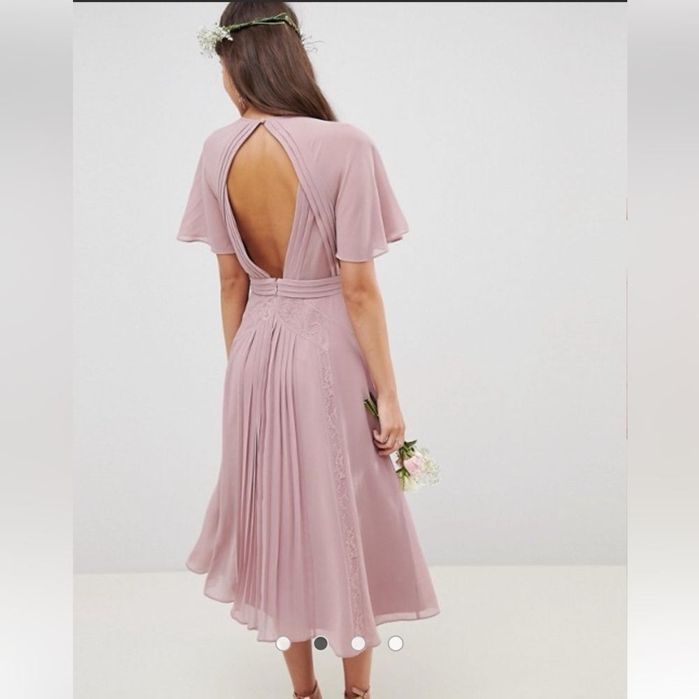 ASOS Midi Dress with Lace & Sheer Detail